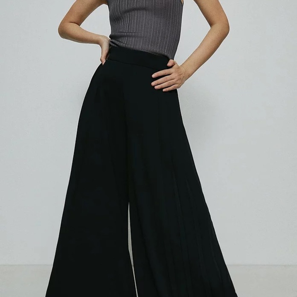 Karen Millen Elegant Black Wide-Leg Pants